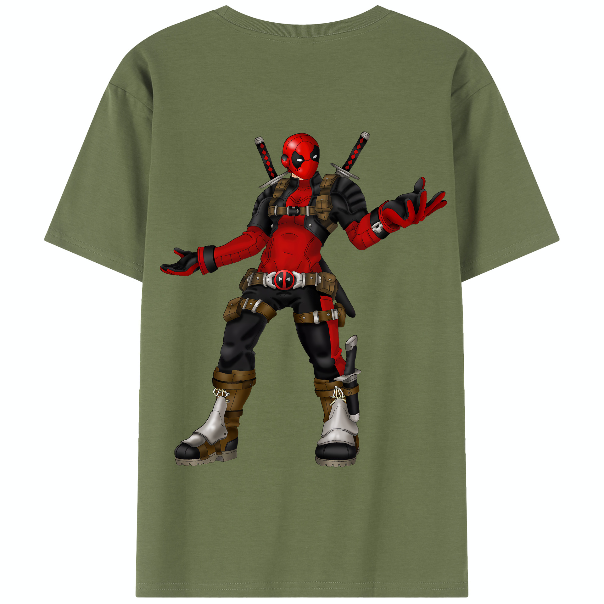 （画像用） Deadpool デッドプール 綿100％半袖Tシャツ（背面プリント）